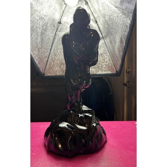 1960s Vintage Mid Century Modern “The Lovers” Ceramic Statue In Black LARGE 16in - Picture 14 of 16